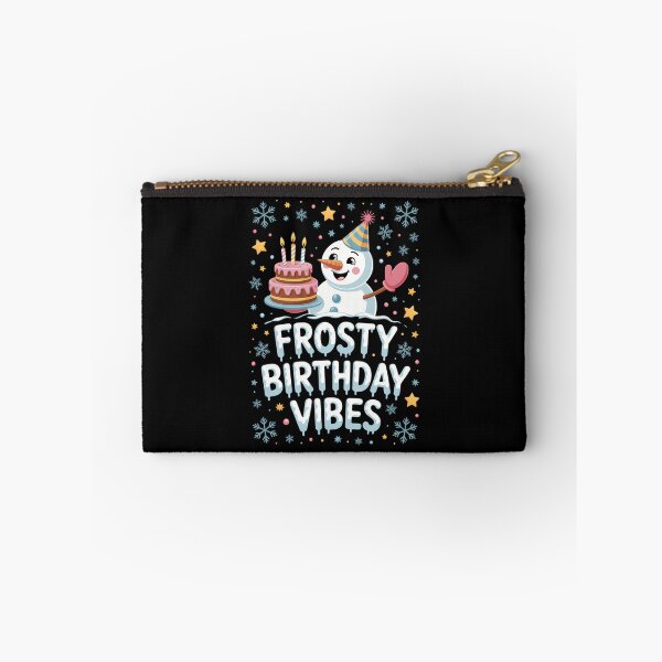 Item preview, Frosty Birthday Vibes Snowman with Cake and Winter Decor designed and sold by HellD3vil-Art.