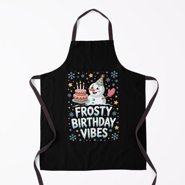 Item preview, Frosty Birthday Vibes Snowman with Cake and Winter Decor designed and sold by HellD3vil-Art.