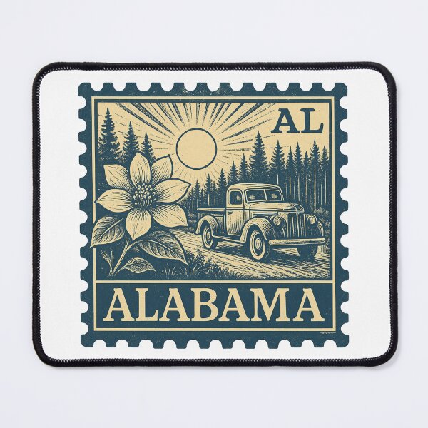 Item preview, Alabama Vintage Stamp Design designed and sold by Automotive Art by Greg.