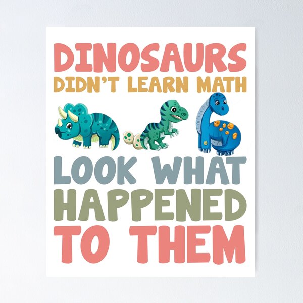 Item preview, Adorable Dino Math Warning T-Shirt designed and sold by TinaMDedrick.