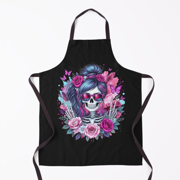 Item preview, Floral Peace Skeleton Girl | Colorful Gothic Kawaii Art designed and sold by ColorSplash123.