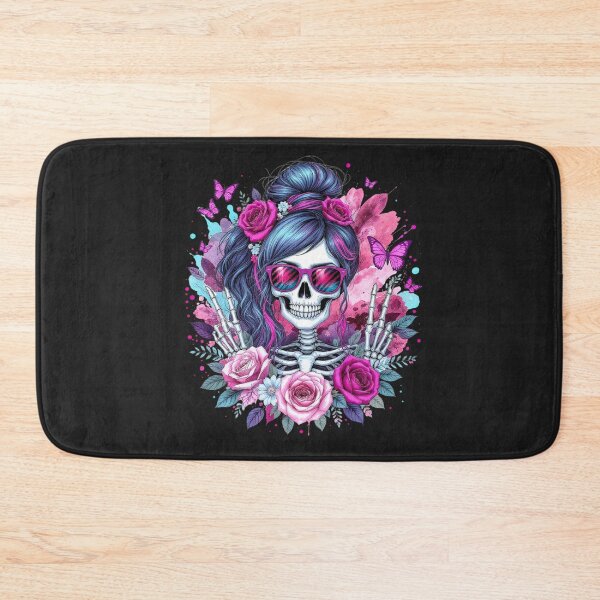 Item preview, Floral Peace Skeleton Girl | Colorful Gothic Kawaii Art designed and sold by ColorSplash123.
