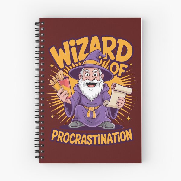 Item preview, Wizard of Procrastination Funny Lazy Humor Design designed and sold by PrintMastery.