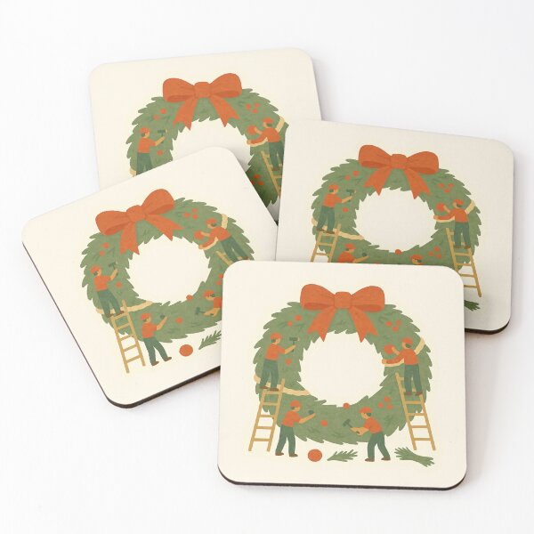 Item preview, Wreath Builders – Whimsical Christmas Sticker designed and sold by Tiny Joy World.