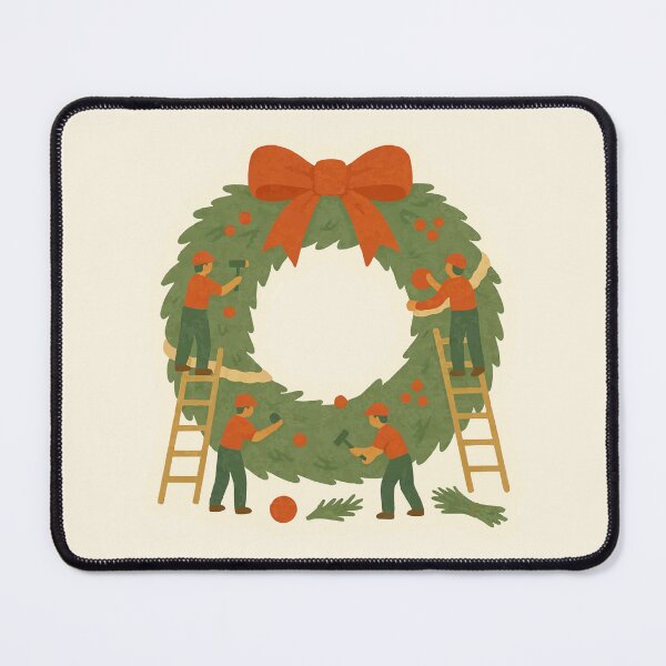 Item preview, Wreath Builders – Whimsical Christmas Sticker designed and sold by Tiny Joy World.