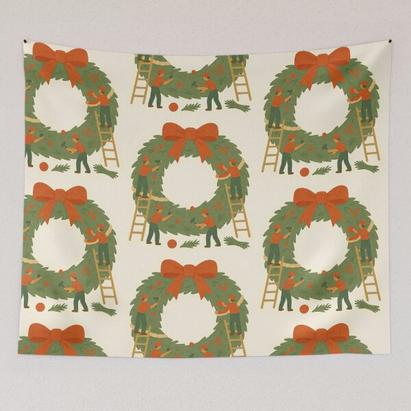 Item preview, Wreath Builders – Whimsical Christmas Sticker designed and sold by Tiny Joy World.