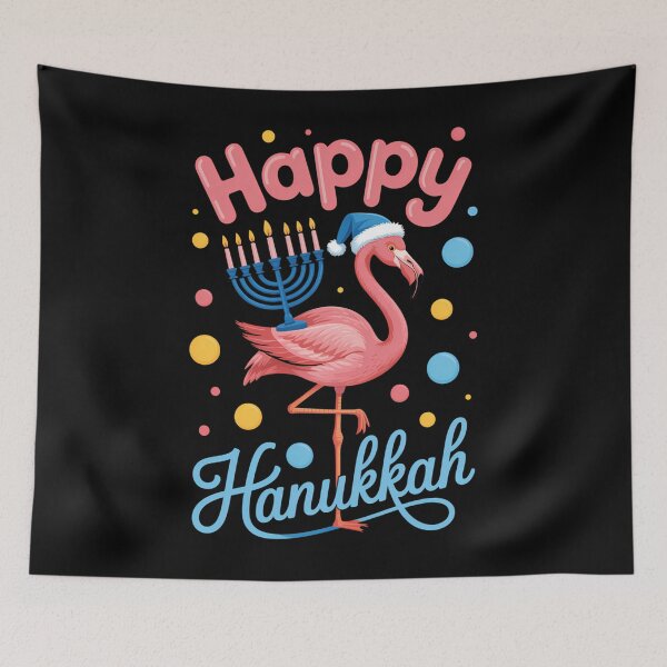 Item preview, Happy Hanukkah Flamingo On Chanukah designed and sold by HellD3vil-Art.