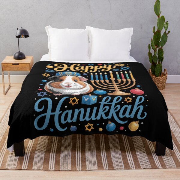 Item preview, Happy Hanukkah Guinea Pig With Menorah Proud Jewish Lover designed and sold by HellD3vil-Art.