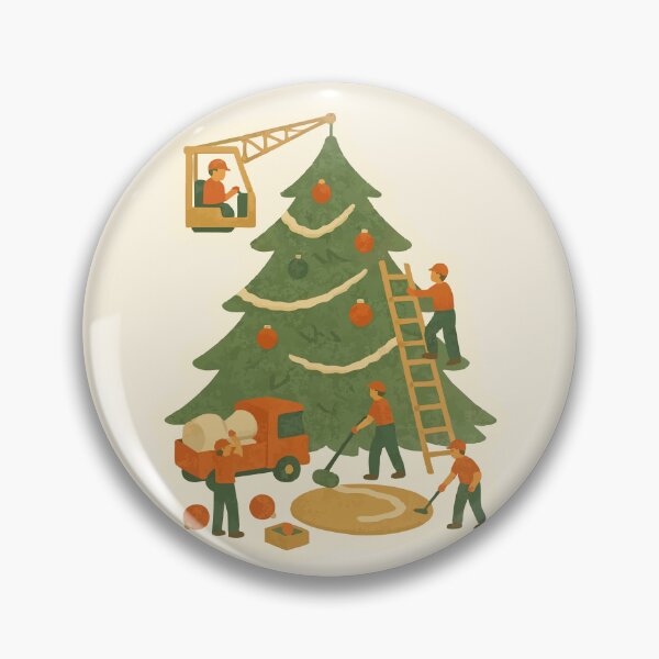 Item preview, Christmas Tree Construction – Whimsical Sticker  designed and sold by Tiny Joy World.
