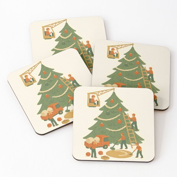 Item preview, Christmas Tree Construction – Whimsical Sticker  designed and sold by Tiny Joy World.