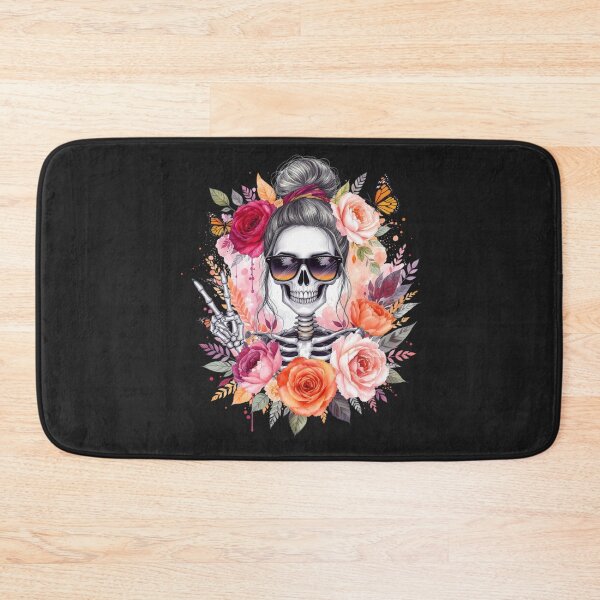 Item preview, Floral Peace Skeleton Girl | Colorful Gothic Vector Art designed and sold by ColorSplash123.