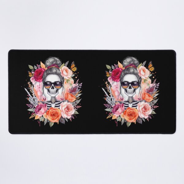 Item preview, Floral Peace Skeleton Girl | Colorful Gothic Vector Art designed and sold by ColorSplash123.