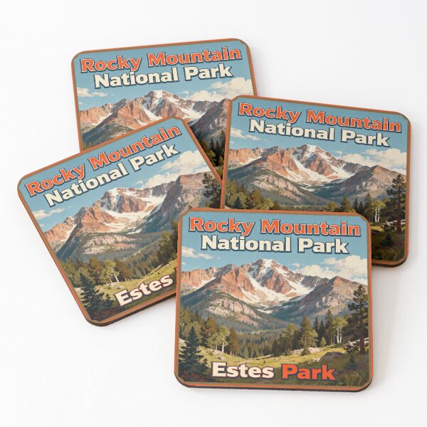 Item preview, Rocky Mountain National Park Travel vacation poster design designed and sold by Pixel & Petal.