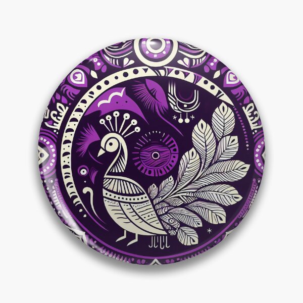 Item preview, Mayura Mandala: arte popular morado y blanco designed and sold by REDCLASH2002.
