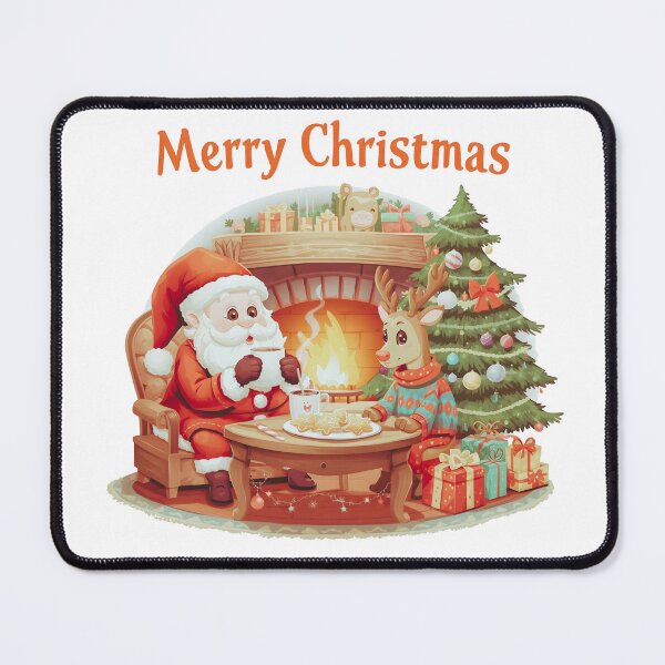 Item preview, Christmas tree decorations, Santa Claus with gifts, snowman in the snow, Christmas gift boxes designed and sold by PWDigitalArt.