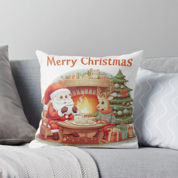 Item preview, Christmas tree decorations, Santa Claus with gifts, snowman in the snow, Christmas gift boxes designed and sold by PWDigitalArt.