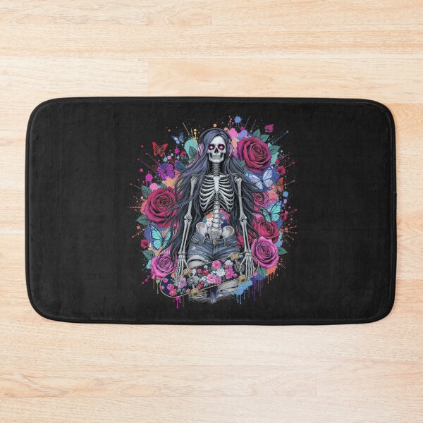 Item preview, Skater Skeleton Girl | Floral Gothic Street Art Design designed and sold by ColorSplash123.