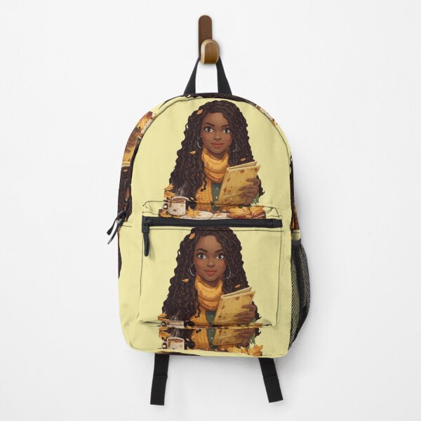 Item preview, Cozy Happy Black Girl in Fall designed and sold by lovelywhimsyart.
