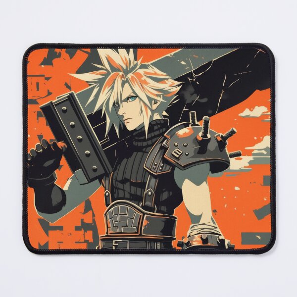 Item preview, Cloud Strife Vintage Warned Poster designed and sold by AnimeArsenalPrints.