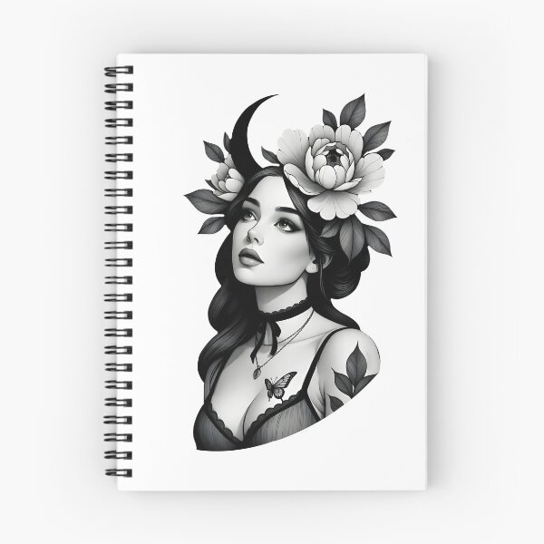 Item preview, Neotrad woman with crescent moon designed and sold by InkThings.