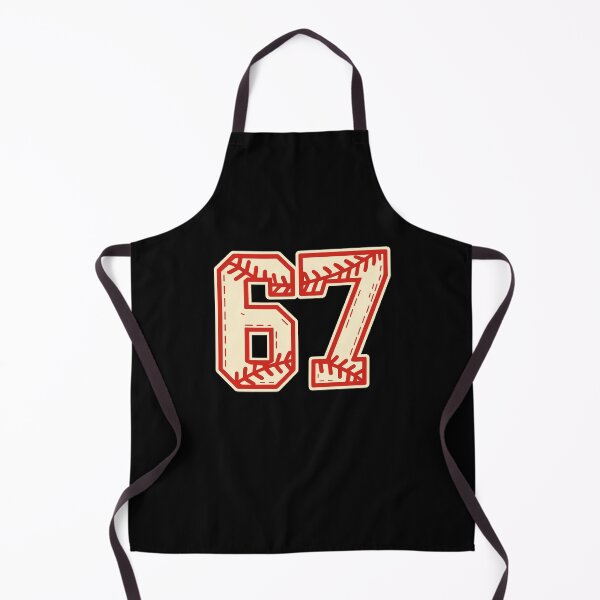 Item preview, Baseball-Inspired Number 67 Typography in Cream and Red designed and sold by ModdiesColors.