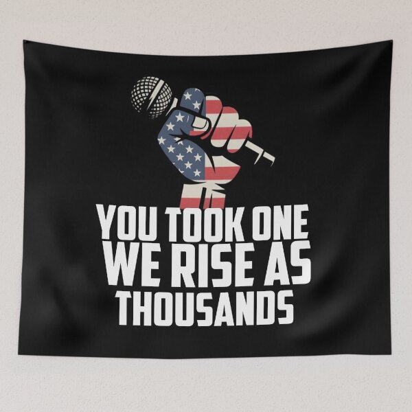 Item preview, Patriotic Fist Microphone T-Shirt designed and sold by ThamirArtistry.