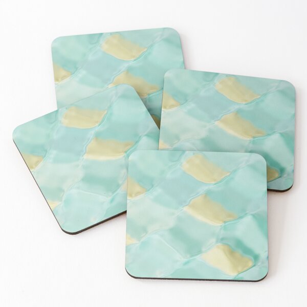 Item preview, Abstract Liquid Tile Pattern: Soft Mint & Yellow 3D Background designed and sold by RudArtAI.