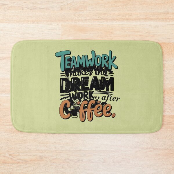Item preview, Teamwork Powered by Coffee Funny Quote Sticker. designed and sold by Teenidesign .
