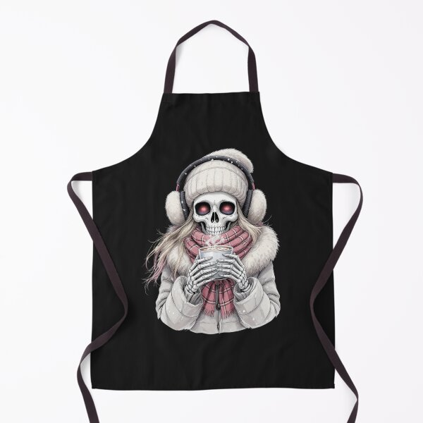 Item preview, Cozy Winter Skeleton Girl | Cute Gothic Christmas Coffee Art designed and sold by ColorSplash123.