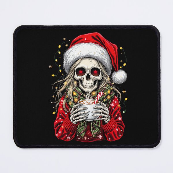 Item preview, Christmas Coffee Skeleton Girl | Cozy Gothic Holiday Art designed and sold by ColorSplash123.