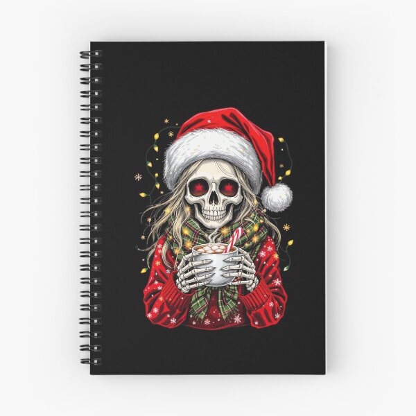 Item preview, Christmas Coffee Skeleton Girl | Cozy Gothic Holiday Art designed and sold by ColorSplash123.