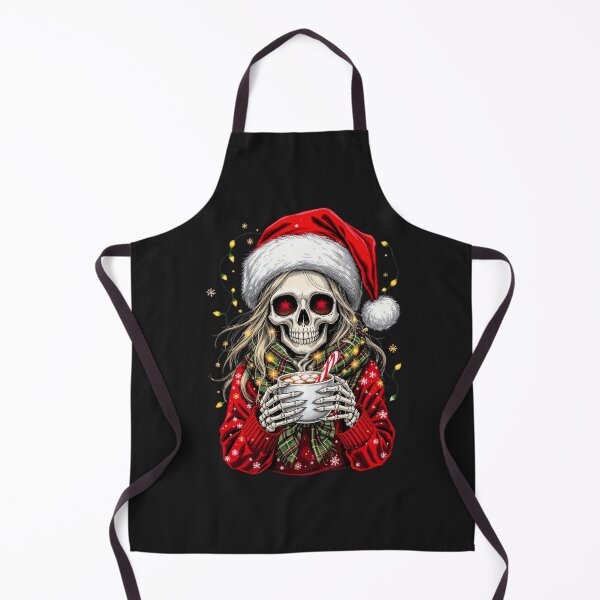 Item preview, Christmas Coffee Skeleton Girl | Cozy Gothic Holiday Art designed and sold by ColorSplash123.