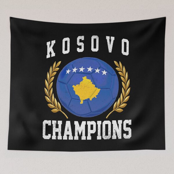 Item preview, SOCCER BALL FLAG CHAMPIONS - KOSOVO - Fans and Teams for Men and Women T-shirt designed and sold by wallsandpatts.