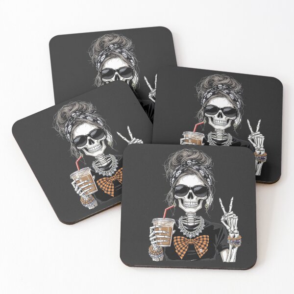 Item preview, Coffee Skeleton Girl | Cool Gothic Aesthetic Design designed and sold by ColorSplash123.