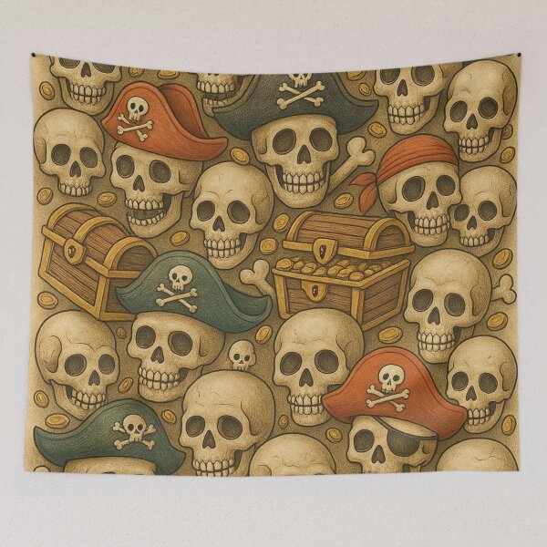 Item preview, Hidden object scene, skulls and treasure chests designed and sold by Mauswohn.