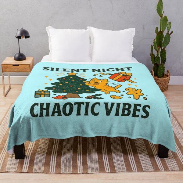 Item preview, Chaotic Christmas Cat – Silent Night Wrecking Vibes designed and sold by SanPedroArt.