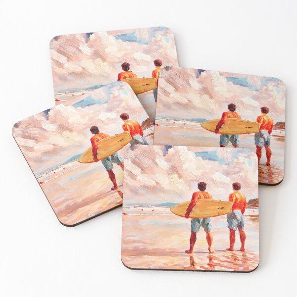 Item preview, Surf Mates – Impressionist Coastal Beach Art designed and sold by Michael van der Hoorn.