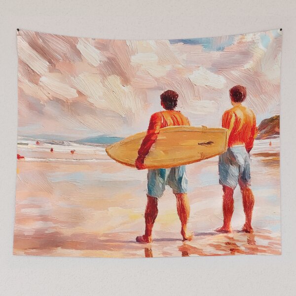 Item preview, Surf Mates – Impressionist Coastal Beach Art designed and sold by Michael van der Hoorn.