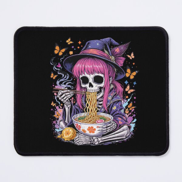 Item preview, Skeleton Girl Eating Ramen | Cute Gothic Street Art Design designed and sold by ColorSplash123.