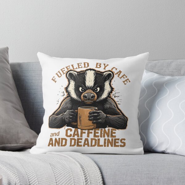 Item preview, Funny Workaholic Honey Badger - Caffeine and Deadlines designed and sold by ShirtHatch.