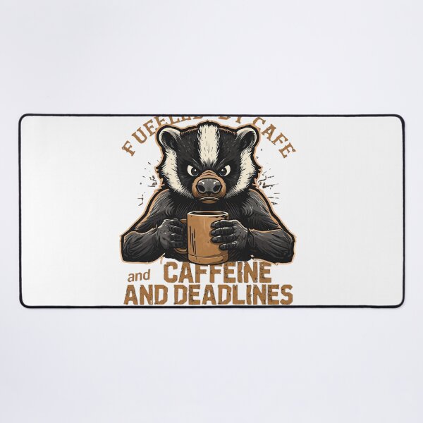 Item preview, Funny Workaholic Honey Badger - Caffeine and Deadlines designed and sold by ShirtHatch.