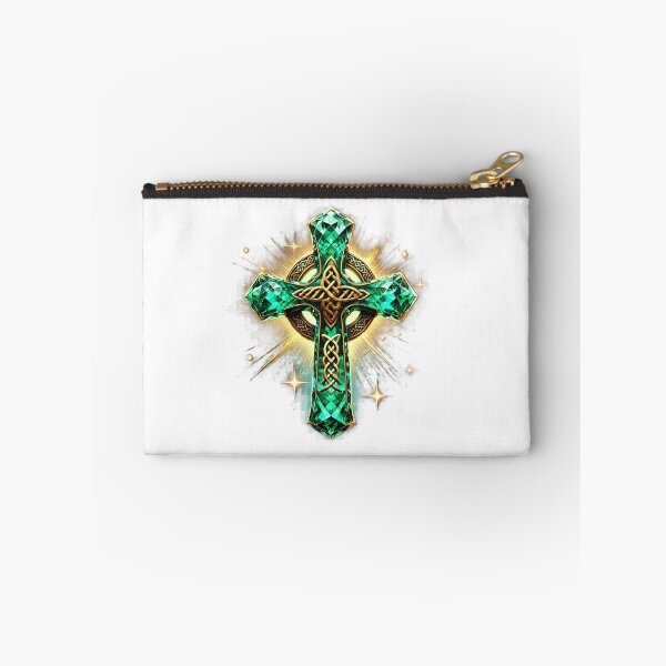 Item preview, Celtic Crystal Cross – Emerald Green Gemstone Design designed and sold by CelticSoulShop.
