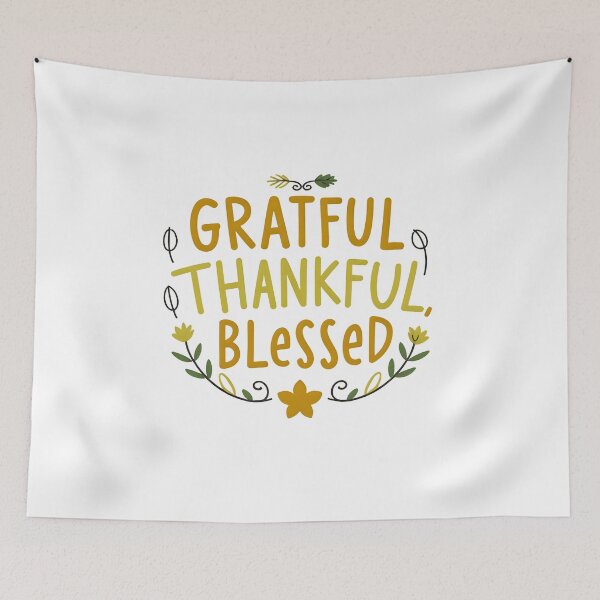 Item preview, Grateful, Thankful, Blessed Typography Art designed and sold by prsagar01.