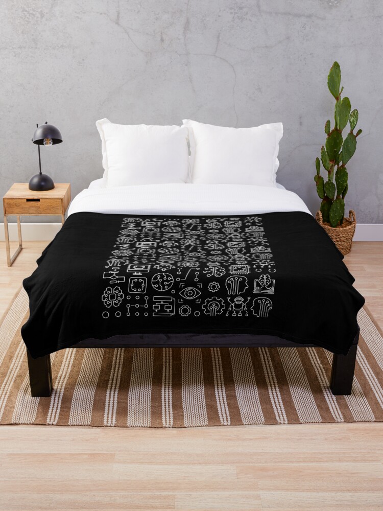 Thumbnail 1 of 6, Throw Blanket, Artificial Intelligence — Machine Learning designed and sold by RobertaFGoni.