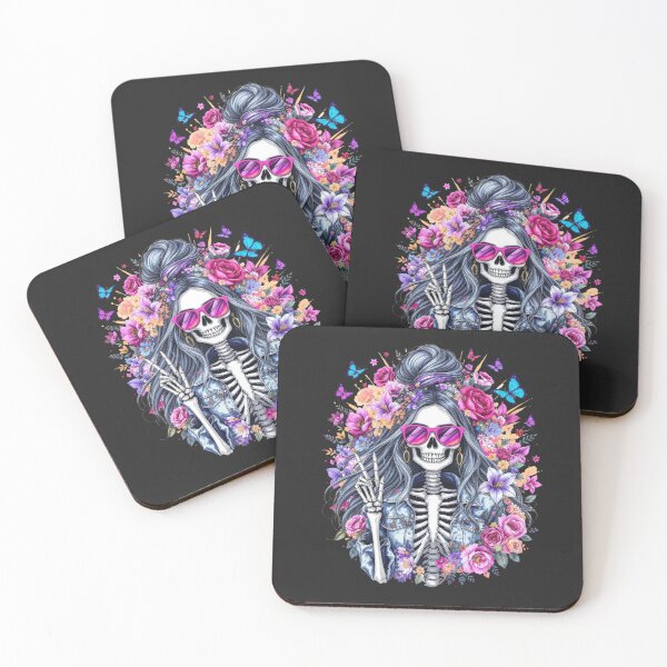 Item preview, Skeleton Girl with Flower Aura | Boho Gothic Aesthetic Design designed and sold by ColorSplash123.