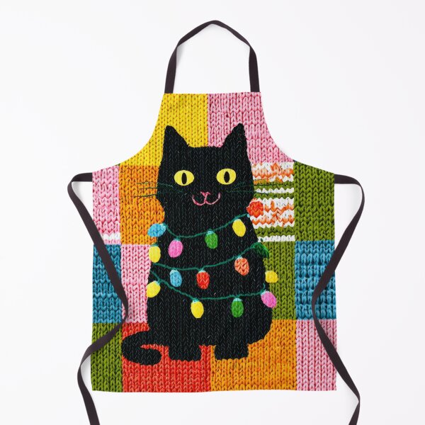 Item preview, Patchwork Christmas Tree Lights Kitten Cozy designed and sold by scicilysimonee.