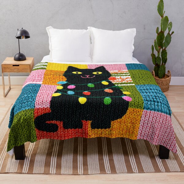 Item preview, Patchwork Christmas Tree Lights Kitten Cozy designed and sold by scicilysimonee.
