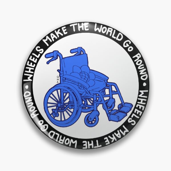 Item preview, Wheels make the world go round (blue chair) designed and sold by Queer Media Archive.