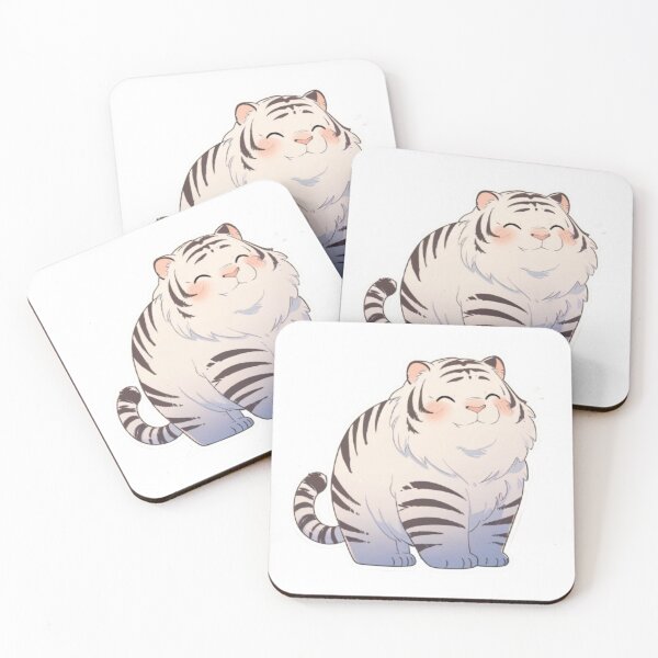 Item preview, Cute Chubby White Tiger – Kawaii Animal Sticker designed and sold by Wildtastic .
