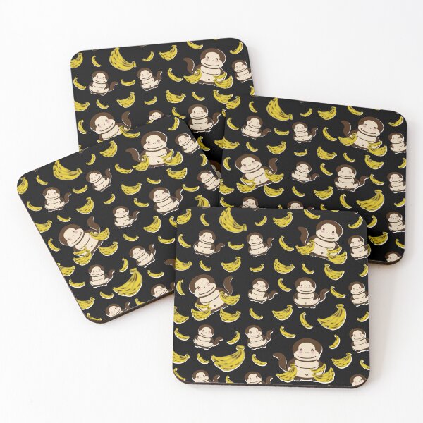 Item preview, Monkey And His Bananas Darken Seamless Pattern designed and sold by Preeyanc.